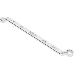 Proto - 1/4" x 5/16" 12 Point Box Wrench - Double End, 13/32" Head Diam x 15/32" Head Thickness, 6-19/32" OAL, Steel, Polished Finish, 15° Offset - Exact Tooling