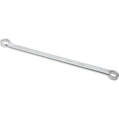 Proto - 7/8" x 1" 12 Point Spline Box Wrench - Double End, 1-17/64" Head Diam x 1-29/64" Head Thickness, 17-3/32" OAL, Steel, Polished Finish, 15° Offset - Exact Tooling