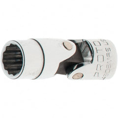 Proto - 1/4" Drive, Standard Hand Socket - 12 Points, 1-17/64" OAL, Steel, Full Polish Finish - Exact Tooling