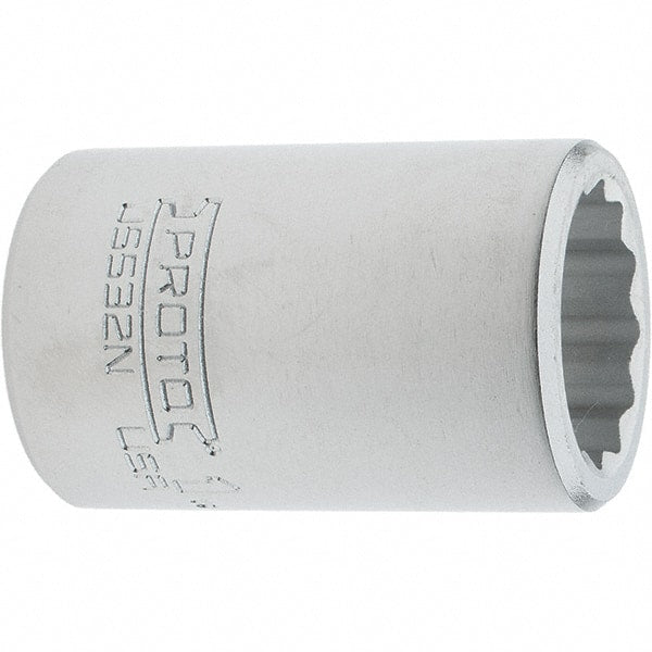 Proto - 1", 3/4" Drive, Standard Hand Socket - 12 Points, 2.285" OAL, Steel, Full Polish Finish - Exact Tooling