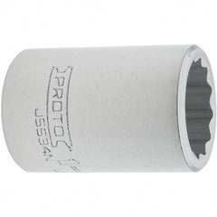 Proto - 1-1/16", 3/4" Drive, Standard Hand Socket - 12 Points, 2.285" OAL, Steel, Full Polish Finish - Exact Tooling