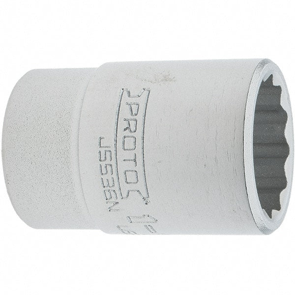 Proto - 1-1/8", 3/4" Drive, Standard Hand Socket - 12 Points, 2.335" OAL, Steel, Full Polish Finish - Exact Tooling