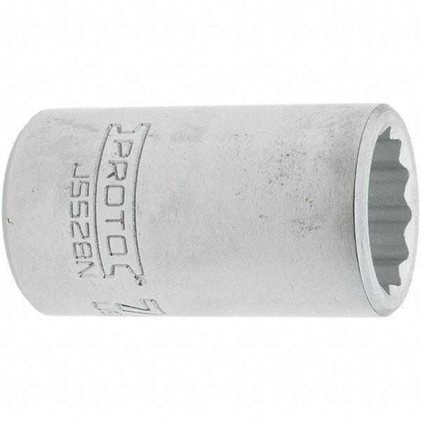 Proto - 7/8", 3/4" Drive, Standard Hand Socket - 12 Points, 2.285" OAL, Steel, Full Polish Finish - Exact Tooling