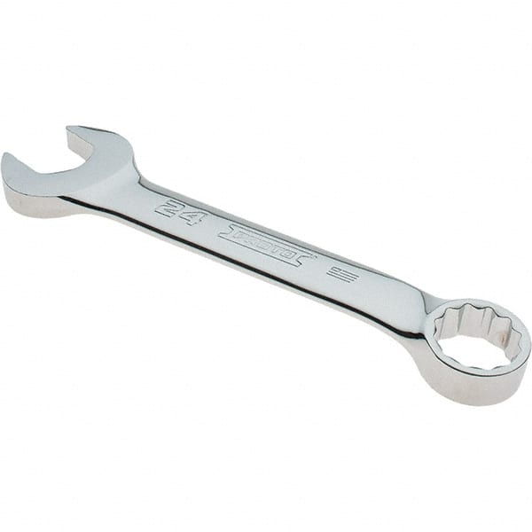 Proto - 24mm 12 Point Combination Wrench - 15° Offset Angle, 8-19/64" OAL, Steel, Full Polish Finish - Exact Tooling
