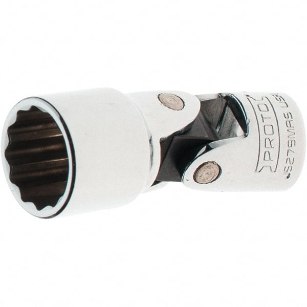 Proto - 3/8" Drive, Standard Hand Socket - 12 Points, 2-1/4" OAL, Steel, Full Polish Finish - Exact Tooling