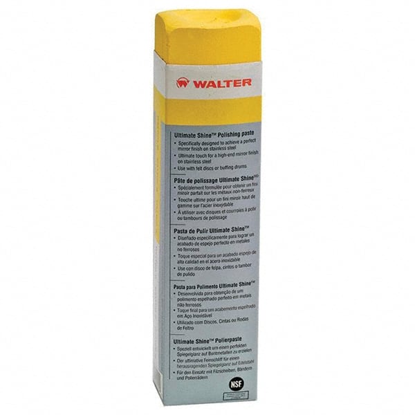 WALTER Surface Technologies - 1,300 g Polishing Compound - Compound Grade Fine, Grade 0, Yellow, For Fine Polishing, Use on Stainless Steel & Aluminum - Exact Tooling