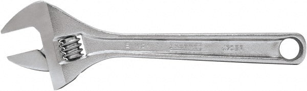 Proto - 1-1/8" Jaw Capacity, 8" Standard Adjustable Wrench - Steel, Polished Finish, 8" OAL - Exact Tooling