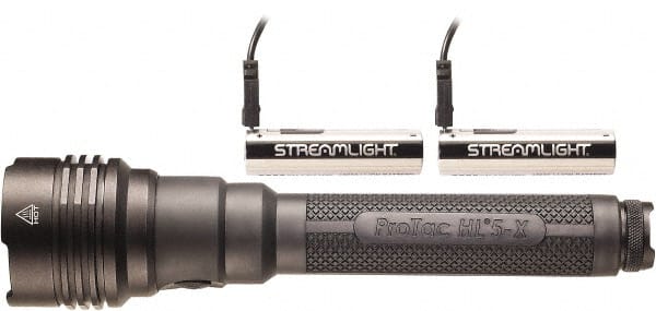 Streamlight - White LED Bulb, 3,500 Lumens, Industrial/Tactical Flashlight - Black Aluminum Body, 2 18650 Lithium-Ion Batteries Included - Exact Tooling