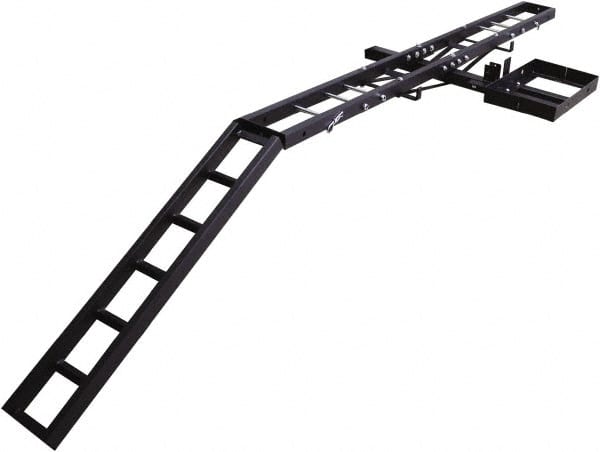 Erickson Manufacturing - Steel Motorcycle Carrier with Gas Can Holder - 5" Wide x 75-1/2" Long, Black, For Use with 2" Receivers - Exact Tooling