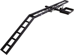 Erickson Manufacturing - Steel Motorcycle Carrier with Gas Can Holder - 5" Wide x 75-1/2" Long, Black, For Use with 2" Receivers - Exact Tooling