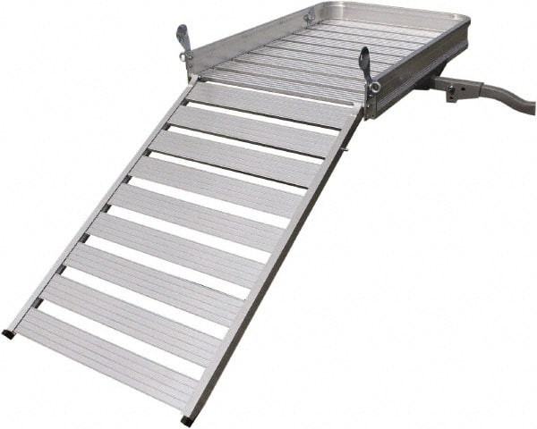 Erickson Manufacturing - Aluminum Cargo Carrier with Ramp - 30-1/4" Wide x 50" Long, Silver, For Use with 2" Receivers - Exact Tooling