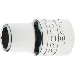 Proto - 1/2" Drive, Standard Hand Socket - 12 Points, 1-17/32" OAL, Steel, Chrome Finish - Exact Tooling