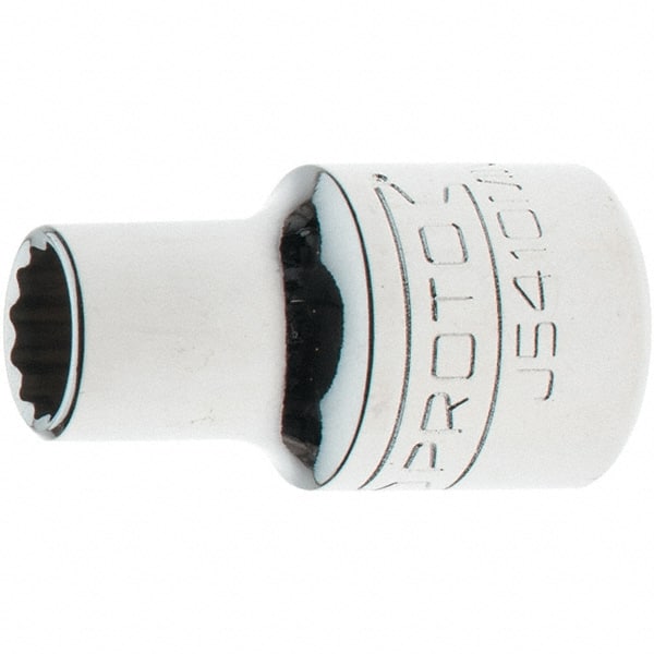 Proto - 1/2" Drive, Standard Hand Socket - 12 Points, 1-17/32" OAL, Steel, Chrome Finish - Exact Tooling