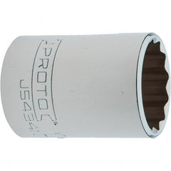 Proto - 1-1/16", 1/2" Drive, Standard Hand Socket - 12 Points, 1-61/64" OAL, Steel, Chrome Finish - Exact Tooling