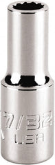 Proto - 7/32", 1/4" Drive, Standard Hand Socket - 12 Points, 1-15/64" OAL, Steel, Chrome Finish - Exact Tooling