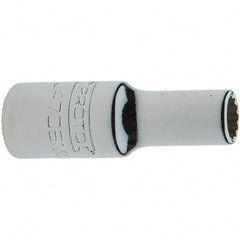 Proto - 1/4" Drive, Standard Hand Socket - 12 Points, 1-17/64" OAL, Steel, Chrome Finish - Exact Tooling