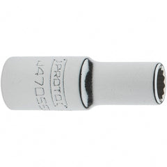 Proto - 1/4" Drive, Standard Hand Socket - 12 Points, 1-17/64" OAL, Steel, Chrome Finish - Exact Tooling