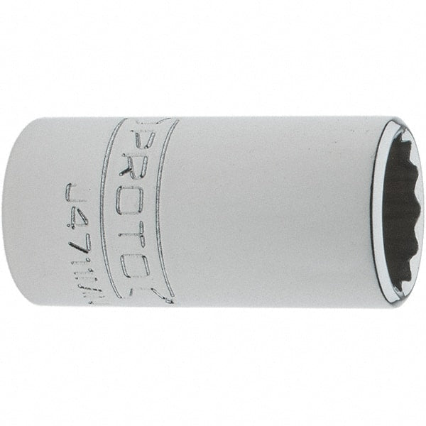 Proto - 1/4" Drive, Standard Hand Socket - 12 Points, 1-17/64" OAL, Steel, Chrome Finish - Exact Tooling