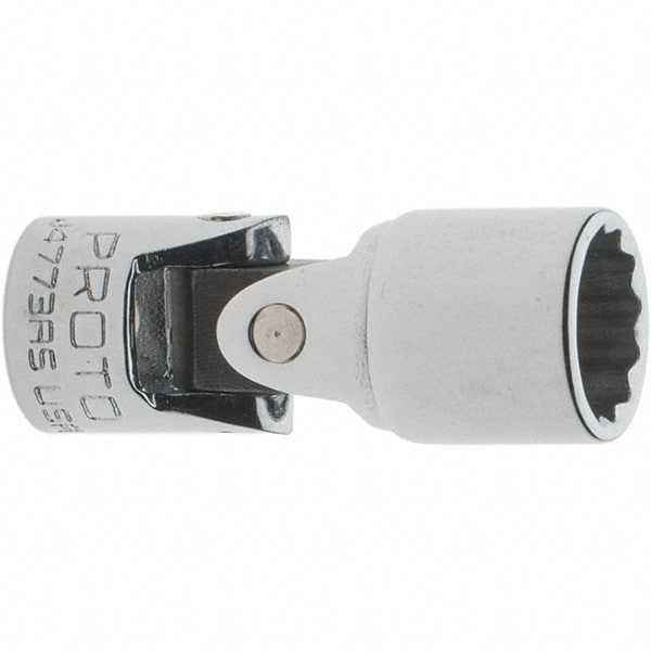 Proto - 3/8", 1/4" Drive, Standard Hand Socket - 12 Points, 1-1/2" OAL, Steel, Chrome Finish - Exact Tooling