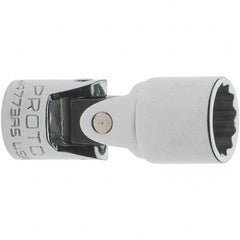 Proto - 3/8", 1/4" Drive, Standard Hand Socket - 12 Points, 1-1/2" OAL, Steel, Chrome Finish - Exact Tooling