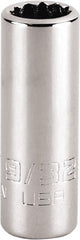 Proto - 9/32", 1/4" Drive, Standard Hand Socket - 12 Points, 1-15/64" OAL, Steel, Chrome Finish - Exact Tooling