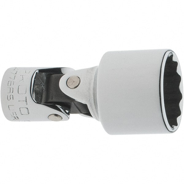 Proto - 9/16", 1/4" Drive, Standard Hand Socket - 12 Points, 1-3/4" OAL, Steel, Chrome Finish - Exact Tooling
