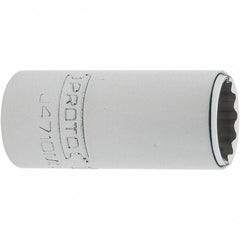 Proto - 1/4" Drive, Standard Hand Socket - 12 Points, 1-17/64" OAL, Steel, Chrome Finish - Exact Tooling