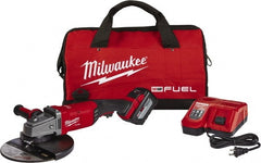 Milwaukee Tool - 9" Wheel Diam, 6,600 RPM, Cordless Angle & Disc Grinder - 5/8" Spindle - Exact Tooling