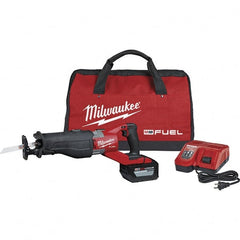 Milwaukee Tool - 18V, 3,000 SPM, Cordless Reciprocating Saw - 1-1/4" Stroke Length, Lithium-Ion 1 Battery Included - Exact Tooling