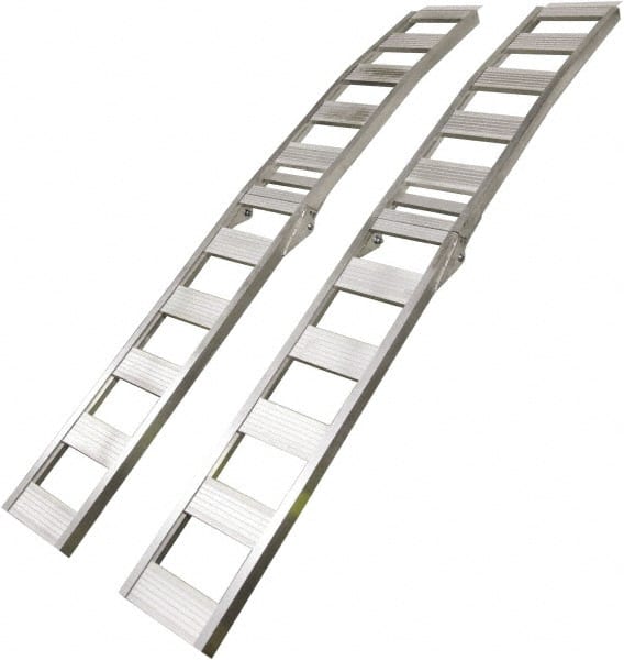 Erickson Manufacturing - 90" Long x 12" Wide, 1,500 Lb Capacity, Foldable Arched Truck Ramp - Aluminum, For All Vehicles - Exact Tooling