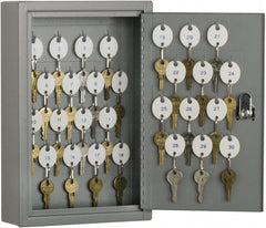 Ability One - Key Control; Type: Key Box ; Number of Keys: 30 ; Color: Gray ; Height (Inch): 12.25 ; Width (Inch): 8 ; Depth (Inch): 2.5000 - Exact Tooling