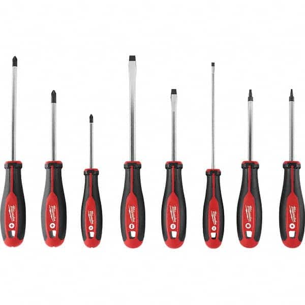 Milwaukee Tool - Screwdriver Sets Screwdriver Types Included: Philips; Slotted; Square; Torx Number of Pieces: 8 - Exact Tooling