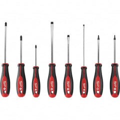 Milwaukee Tool - Screwdriver Sets Screwdriver Types Included: Philips; Slotted; Square; Torx Number of Pieces: 8 - Exact Tooling