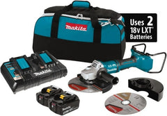 Makita - 9" Wheel Diam, 6,000 RPM, Cordless Angle & Disc Grinder - 5/8-11 Spindle, 18 Volts - Exact Tooling