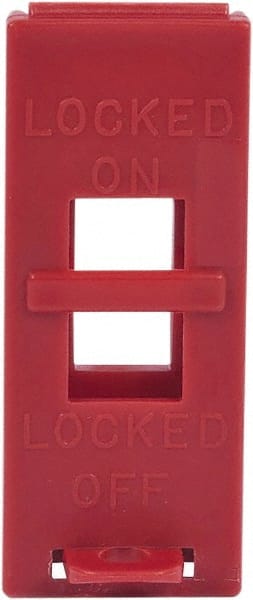 NMC - Polypropylene Wall Switch Lockout - 1/2" Lockout Length, 3-1/2" Lockout Thickness, 1-1/2" Lockout Width, 1 Padlock, English - Exact Tooling