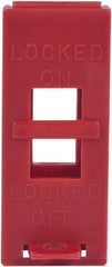 NMC - Polypropylene Wall Switch Lockout - 1/2" Lockout Length, 3-1/2" Lockout Thickness, 1-1/2" Lockout Width, 1 Padlock, English - Exact Tooling