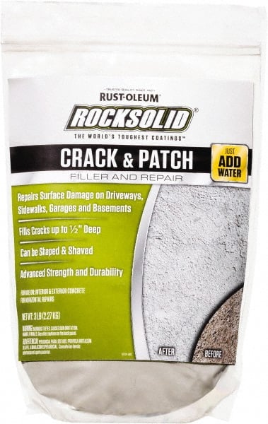 Rust-Oleum - 3 Lb Bag Crack-N-Patch - Concrete Gray, 1.5 Sq Ft Coverage - Exact Tooling