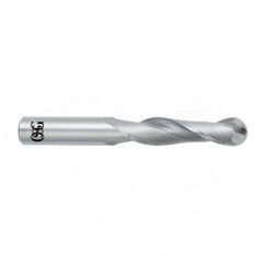 1/2" Dia. - 4" OAL - Bright CBD - Ball End SE EM - 2 FL - Exact Tooling