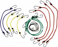 Erickson Manufacturing - Bungee Cord with S Hook - 10, 13, 18, 24, 30" OAL, Red/Blue/Green/Yellow - Exact Tooling
