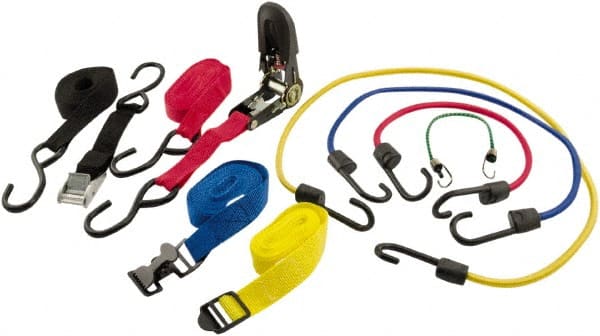 Erickson Manufacturing - Bungee Cord with S Hook - 18, 24, 36" OAL, Red/Blue/Green/Yellow - Exact Tooling