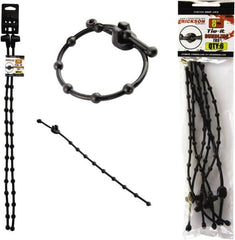 Erickson Manufacturing - 8 to 24" Range, Black Cable Ties - 10 Lb Strength, Rubber - Exact Tooling