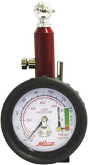 Milton - 0 to 120 psi Dial Ball Tire Pressure Gauge - 2 psi Resolution - Exact Tooling