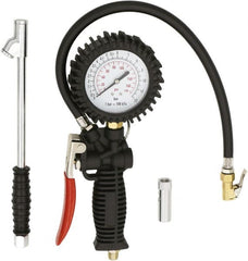 Milton - 2 to 175 psi Dial Easy-Clip Tire Pressure Gauge - 16' Hose Length, 2 psi Resolution - Exact Tooling