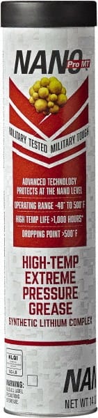 Nano Pro MT - 14 oz Cartridge Lithium High Temperature Grease - Dark Red, Extreme Pressure & High Temperature, 500°F Max Temp, NLGIG 2, - Exact Tooling