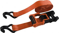 Erickson Manufacturing - 16' Long x 1-1/4" Wide, 2,500 Lb Basket Capacity, Polyester & Steel Web Sling - Red & Black - Exact Tooling
