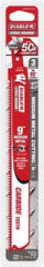 Freud - 9" Long x 1" Thick, Bi-Metal Reciprocating Saw Blade - Tapered Profile, 8 to 10 TPI, Toothed Edge, Tang Shank - Exact Tooling