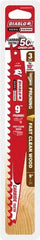 Freud - 9" Long x 1" Thick, Carbide Reciprocating Saw Blade - Tapered Profile, 3 TPI, Toothed Edge, Tang Shank - Exact Tooling