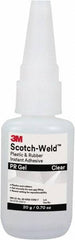 3M - 0.71 oz Tube Clear Instant Adhesive - Series Part Number PR Gel, 30 to 60 sec Working Time, 24 hr Full Cure Time - Exact Tooling