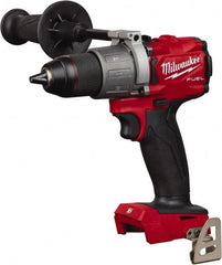 Milwaukee Tool - 18 Volt 1/2" Single-Sleeve Ratcheting Chuck Cordless Hammer Drill - 0 to 32,000 BPM, 0 to 550 & 0 to 2,000 RPM, Reversible - Exact Tooling