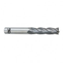 16mm Dia. x 127mm Overall Length 4-Flute Square End Solid Carbide SE End Mill-Round Shank-Center Cutting-Uncoated - Exact Tooling